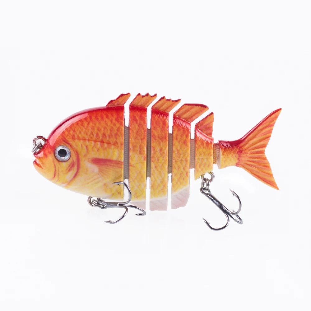 Hanlin 7.5cm 14.5g Multi Jointed Fishing Lures Sinking Shad Baits Wobbler Hard Body Swimbait Lifelike Sunfish Bass Tackle