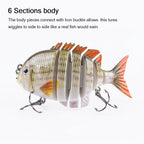 Hanlin 7.5cm 14.5g Multi Jointed Fishing Lures Sinking Shad Baits Wobbler Hard Body Swimbait Lifelike Sunfish Bass Tackle