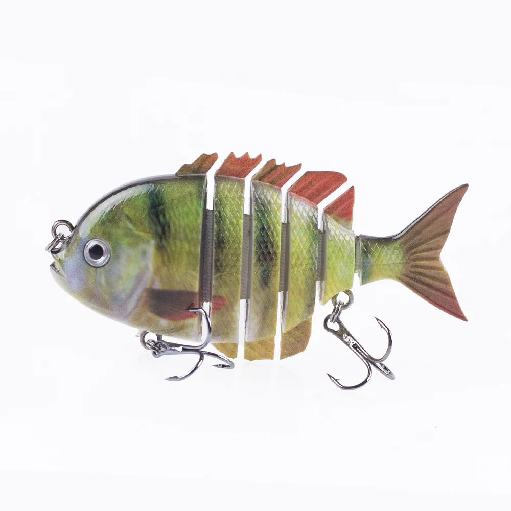 Hanlin 7.5cm 14.5g Multi Jointed Fishing Lures Sinking Shad Baits Wobbler Hard Body Swimbait Lifelike Sunfish Bass Tackle