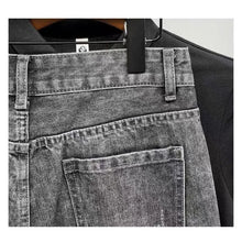 Summer New Denim Shorts Men's Korean Trendy Slim-fit Small Straight Hole Retro Washed Korean Luxury Clothing Ripped Jeans Man