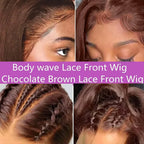 #4 Chocolate Brown Body Wave Wig 46 Inches Remy Hair 13x4 13x6 HD Transparent Lace Frontal Wigs Human Hair Pre Plucked With Baby Hair For Women