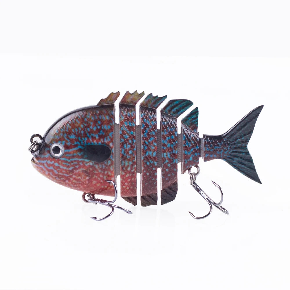 Hanlin 7.5cm 14.5g Multi Jointed Fishing Lures Sinking Shad Baits Wobbler Hard Body Swimbait Lifelike Sunfish Bass Tackle