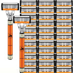 6-Layers Safety Razor Set High Quality Men Razor Sharp Stainless Steel Shaving Changeable Shaver Head Blade ﻿