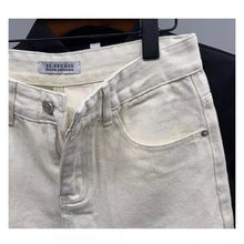 Luxury 2025 Summer New Men's Wenzhou Slim-fitting Small Feet Embroidered Simple White Elastic Five-point Denim Shorts Jean Homme