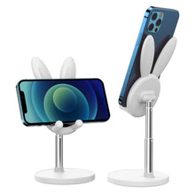 Oatsbasf Cute Cell Phone Stand for Desk, Angle Height Adjustable Bunny Phone Holder Stand, for  All Mobile Phones, Tablets