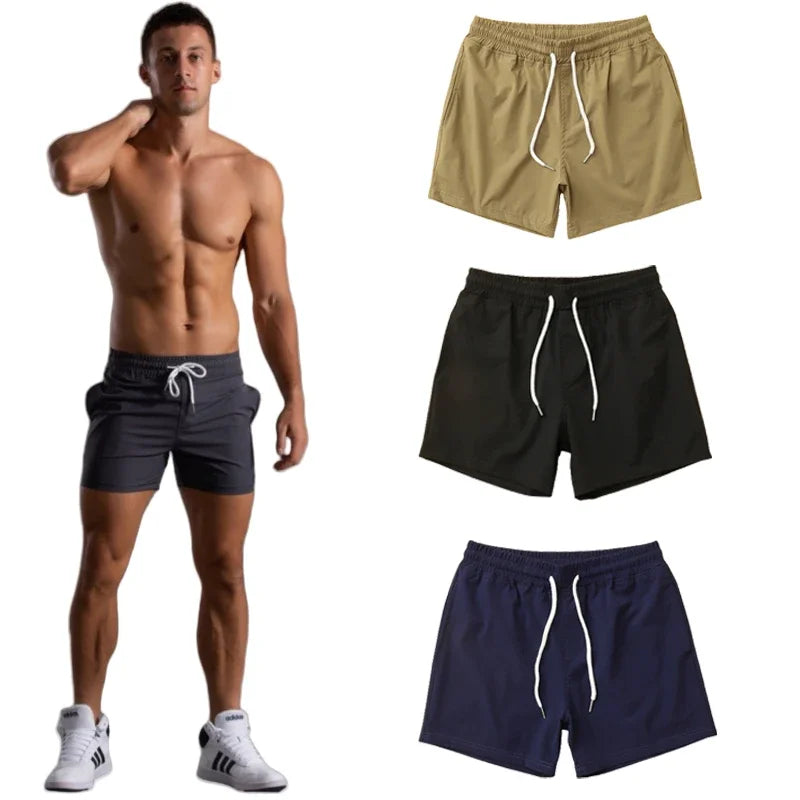 Summer Men Gym Shorts Elastic Casual Basketball Shorts Quick Dry Sport Running Shorts Training Fitness Beach Shorts Man Clothing