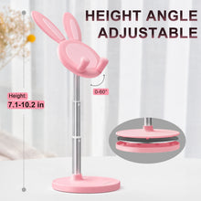 Oatsbasf Cute Cell Phone Stand for Desk, Angle Height Adjustable Bunny Phone Holder Stand, for  All Mobile Phones, Tablets