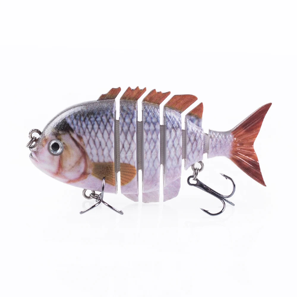 Hanlin 7.5cm 14.5g Multi Jointed Fishing Lures Sinking Shad Baits Wobbler Hard Body Swimbait Lifelike Sunfish Bass Tackle