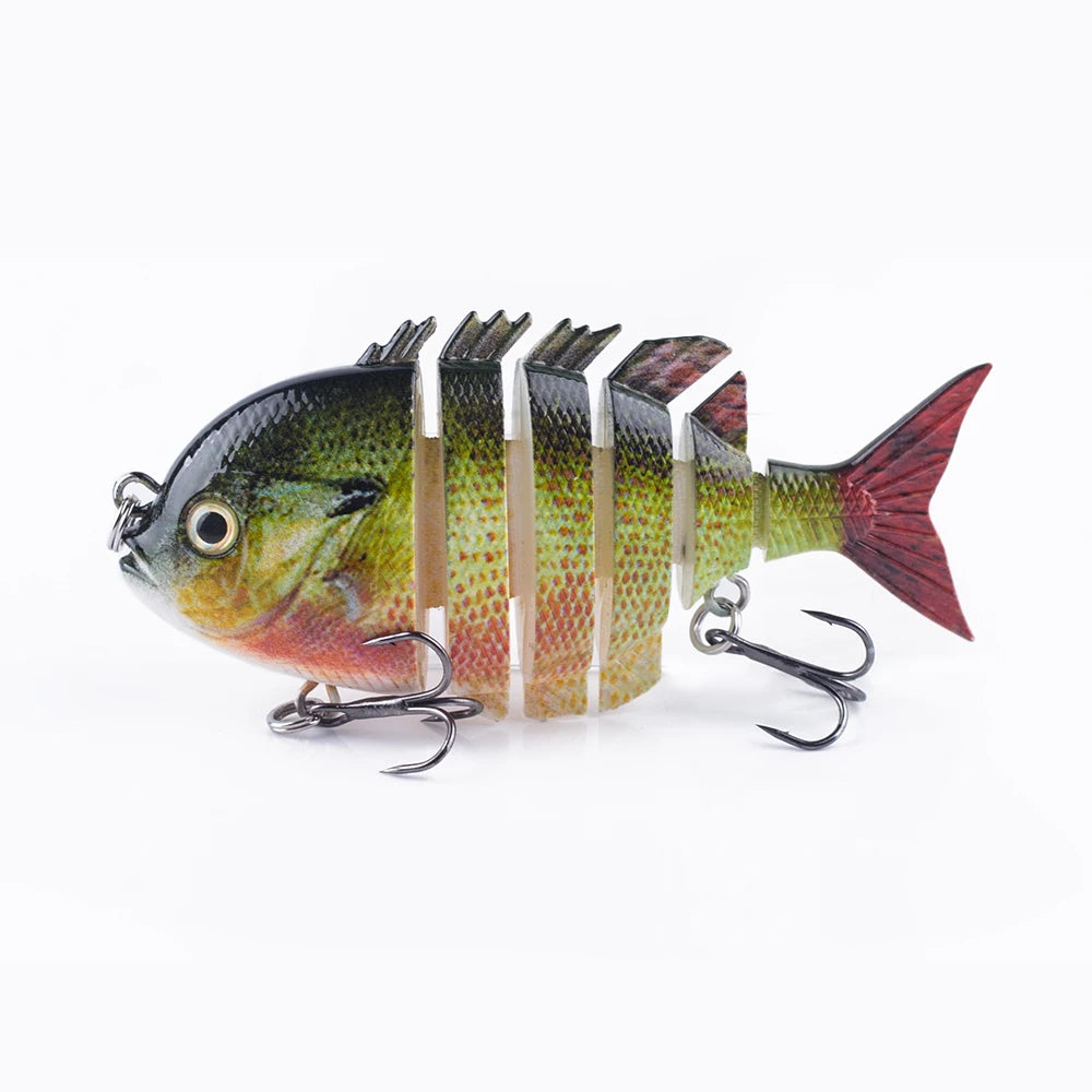 Hanlin 7.5cm 14.5g Multi Jointed Fishing Lures Sinking Shad Baits Wobbler Hard Body Swimbait Lifelike Sunfish Bass Tackle